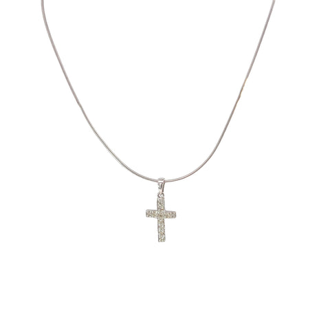 9ct Diamond cross and snake chain 20"