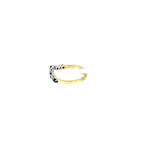 9ct CZ and Sapphire wishbone style ring