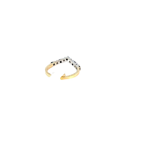 9ct CZ and Sapphire wishbone style ring