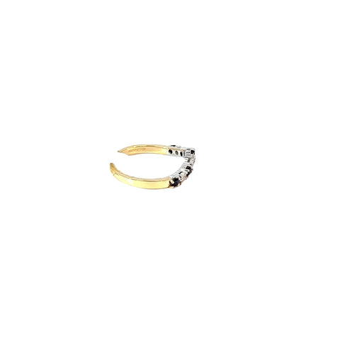 9ct CZ and Sapphire wishbone style ring