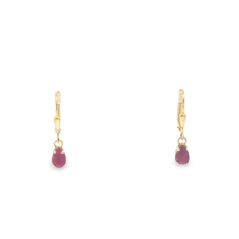 9ct Ruby earrings with continental fittings