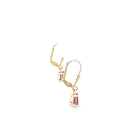 9ct Ruby earrings with continental fittings