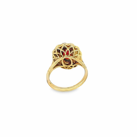 9CT Garnet and pearl Ring