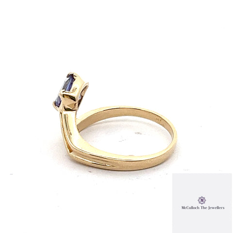 14 ct yellow gold tanzanite ring