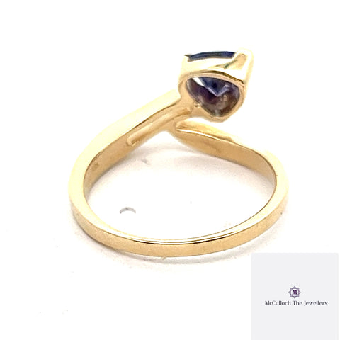 14 ct yellow gold tanzanite ring