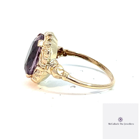 9ct Yellow Gold Amethysts Ring