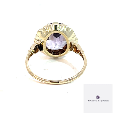 9ct Yellow Gold Amethysts Ring