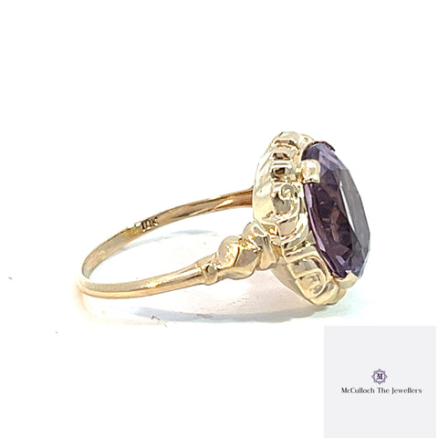 9ct Yellow Gold Amethysts Ring