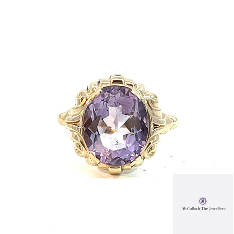 9ct Yellow Gold Amethysts Ring